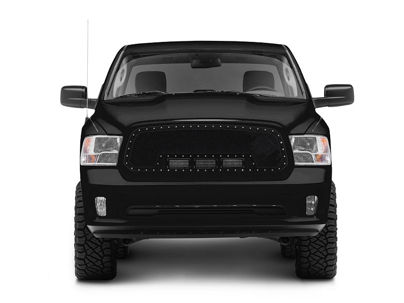 Black Wire Mesh Replacement Grille w/LED Lighting 13-19 Ram 1500